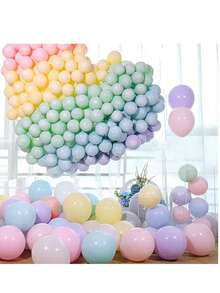 10/30/50/100/128个5/10/12/18英寸彩虹粉彩气球拱门套装，马卡龙橙黄粉绿蓝紫乳胶气球套装，适用于生日派对、婚礼、订婚纪念日、新娘送礼会、单身派对、圣诞节、万圣节主题派对 - 彩色 - 查看 3