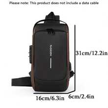 1pc Anti-Theft Motorcycle Backpack, Electric Bike Riding Backpack, Convertible To Shoulder Bag With Password Lock, Zipper Closure And Anti-Theft Compartment, Adjustable Shoulder Strap, Phone/Tablet Pocket - Suitable For Commuting, Travel, Motorcycle Riding - Available In Large/Small Size - Men's Secure Motorcycle Shoulder Bag, Urban Commuter Gear, Fashionable Design Durable, Suitable For Active Professionals