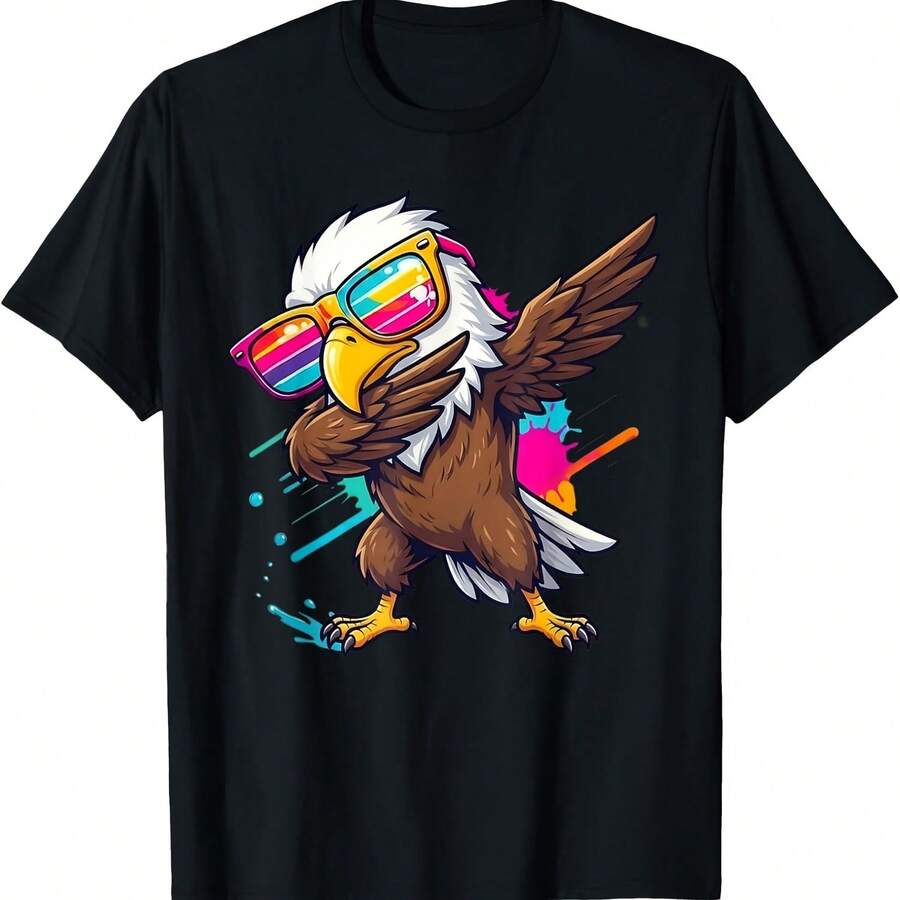 Dabbing Eagle Graphic Kids Boys Colorful Eagle Bird Lovers T-Shirt - 款式8 - 查看 1