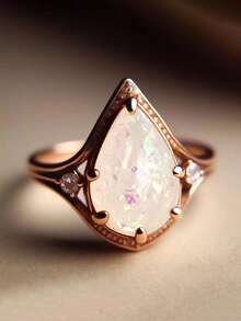 1枚优雅立方氧化锆戒指，女士款，适合婚礼、订婚、周年纪念、派对、情人节等场合佩戴。 - 1# - 查看 10