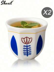 shoxil 1pc Middle Eastern Style Ceramic Coffee Cup - Elegant Espresso Mug & Tea Cup, Ideal For Bedroom Nooks, Living Room Gatherings, Afternoon Tea Sessions & Festive Gifting, Use During Ramadan - Cup - View 13