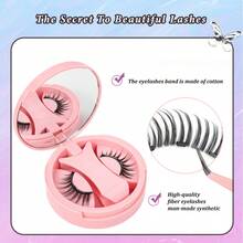 1对磁性假睫毛套装，含专业镊子，可重复使用，无需胶水，漫画风格，自然纤长蓬松，柔软轻盈，轻薄眼妆工具，3-14毫米 - 尖尾漫畫款 - 查看 7