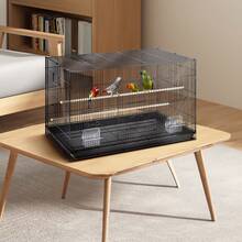 30in Bird Cage, Metal Large Parakeet Cages For Cockatiels Small Parrot Budgies Lovebirds Canaries, Pet Bird Cage With Rolling Stand And Tray - Black - View 1