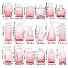 Tomnk 12/18/24/36pcs Glass Bud Vase Set, Small Flower Vase For Centerpieces, Clear/Blue/Pink Bud Vases In Bulk, Mini Vintage Vase For Rustic Wedding Decorations, Mother's Day Decor, Ideal Mother's Day Gift - 彩色 - 查看 5