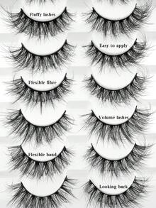 7 Pairs Curly & Messy Faux Eyelashes, 3D Natural & Fluffy Synthetic Mink Reusable Eyelashes, Gift For Women Daily Makeup - Natural Short Lashes - View 2