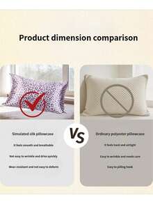 WANMEI 1Pc Leopard-Print Pure Mulberry Silk Pillowcase Is Incredibly Soft And Smooth To The Touch, Gentle On Hair And Skin. Made From High-Quality Silk, It Features A Satin Finish On Both Sides And A Concealed Zipper. Soft And Cool, Suitable For Both Men And Women, It's The Perfect Back-To-School Or Vacation Gift - Multicolor - View 6