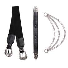 Barry.Wang Rhinestone Belts For Women Silver Gold Bling Belt Diamond Crystal Studded For Jeans Dress Bridal Christmas - B-銀色雙扣 - 查看 8