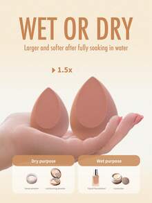 3pcs Reusable Dry & Wet Makeup Sponge Set, Soft Makeup Blender Applicator For Powder, Liquid, Setting Makeup, Suitable For Men And Women, Portable Daily & Travel Essential - Multicolor - View 5