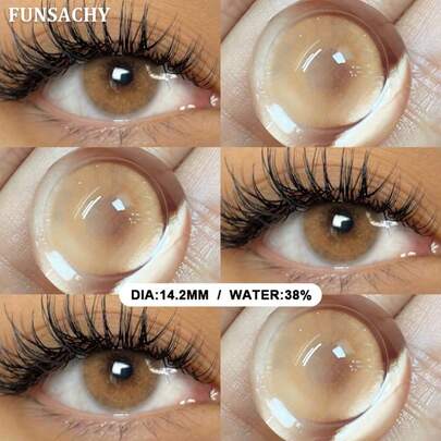 FUNSACHY Bruine contactlenzen 14,2 mm - Jaarlijks gebruik, stijlvolle oogmake-up, natuurlijk gekleurde contactlenzen