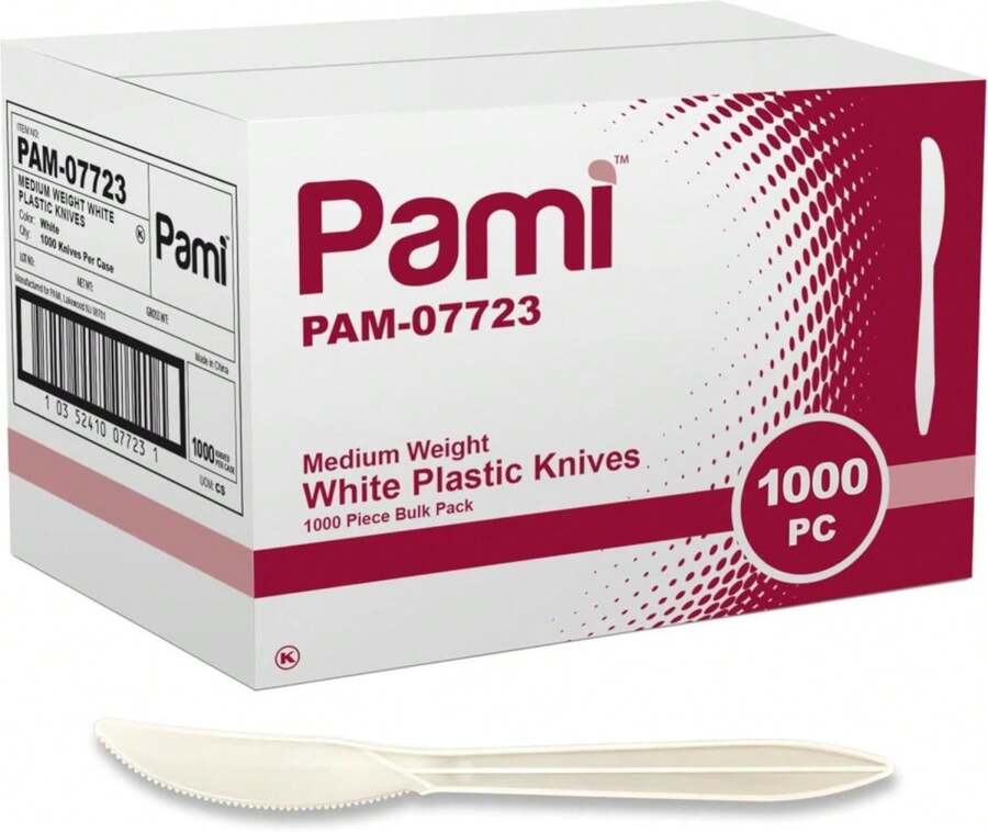 PAMI Medium Weight Disposable Plastic Forks 1000 Count White - ColorB - View 1
