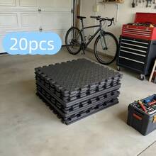 20片装柔软EVA健身垫套装 - 20片黑色EVA拼接健身垫，柔软、防滑、防水，适合家庭健身房、锻炼和塑形。