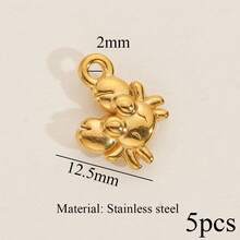 1/5件装不锈钢时尚吊坠：贝壳、星星、辣椒、海螺壳等。DIY首饰制作配件，可用于制作项链和耳环，适合女性日常佩戴。 - 吊墜 - 查看 20