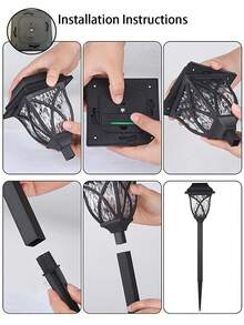 6个太阳能户外路径灯，防水花园灯，草坪灯，太阳能景观照明装饰，适用于庭院/花园/景观/走道/露台/车道/草坪，LED户外灯，秋季装饰，家居装饰，户外装饰 - 黃色 - 查看 7