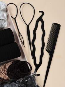 1159 Pieces Of Basic And Fashionable Hair Accessory Sets, Including Satin-Textured Large Elastic Hair Bands That Exude Elegance And Laziness, As Well As A Variety Of Basic Hair Bands In Different Colors, Along With Practical Hair Bobbins And Combs - Suitable For Girls And Women, Meeting Daily Styling Needs. Whether It's A Simple Ponytail, An Exquisite Updo Or A Creative Hairstyle, They Can Be Easily Created. Practical And Good Items! - Multicolor - View 5