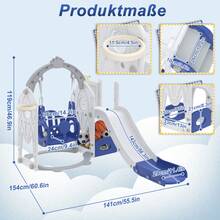 Slides, Freestanding Slides Suitable For Indoor And Outdoor Use, Including Long Slides, Ladders And Passage Slides; Garden Slides (With Swings). - 寶藍色 - 查看 3