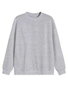 Women's Oversized White And Navy Blue 'PARK' Letter Print Sweatshirt - Oversized Loose Hoodie Sweater With Capital Letters, Crew Neck Long Sleeve Pullover, Machine Washable Layered Outfit Suitable For Back To School, Airport, And Casual Outfits 2026 - 灰色 - 查看 2