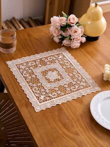 1/2/4/6件装波西米亚风方形餐垫,纯色及花卉刺绣,防滑杯垫,适用于餐桌、厨房、办公桌、咖啡桌、家居装饰,适合节日、派对、婚礼及所有季节。 - 香檳色 - 查看 6