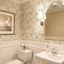 1卷彩色花叶墙纸贴纸，防水易撕，即时粘贴，乙烯基材质，适用于卧室、客厅背景墙、家居装饰、橱柜、桌子、家具翻新，DIY易安装，尺寸：17.7英寸 x 39.3英寸/118.1英寸/196.8英寸 - 薄荷綠 - 查看 2