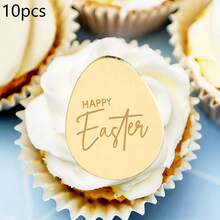 5pcs/10pcs/20pcs Bunny Easter Egg Happy Easter CupCake Topper Decor,For Easter Party DIY Cake Dessert Decoration Supplies - Multicolor - View 13