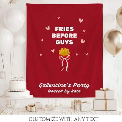Personalized Galentine's Day Party Tapestry, Custom Galentine's Party Banner, Valentines Girls Night Welcome Sign, Galentine's Party Backdrop, Multiple Colors, Galentine's Day Decor, Party Decor
