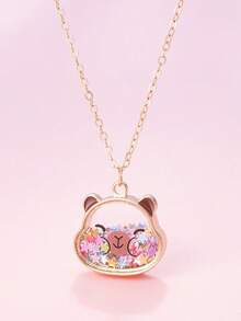 1 pieza Collar con colgante de capibara de dibujos animados lindo con lentejuelas, regalo para la mejor amiga - Multicolor - Ver 16