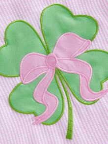 Toddler Girl St Patricks Dress Infant Baby Irish Outfit Spring Clothes Sleeveless Tank Dresses Seersucker Stripe Clover Bow Sundress - Pink - View 6