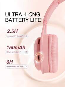 TOKQI Wireless Bluetooth Headphones, Foldable Lightweight Wireless Bluetooth Hi-Fi Stereo Adjustable Headphones With Surround Sound, Cute & Fashionable Over-Ear Headphones With Micro SD Card Slot, Suitable For Gaming, Music Listening, Live Streaming, Mobile/Computer/Work/Travel/Home/Office - Multicolor - View 7