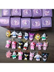 24pcs Sanrio Hello Kitty & My Melody Blind Box Keychains, Cute Cartoon Doll Gifts For Back To School, Holiday Parties, Birthdays, And Festive Surprises - Multicolor - View 7