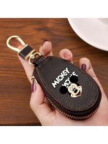 1pc Disney Licensed Mickey Mouse Key Holder Wallet, Zippered Key Case For Home & Car Keys Organization, Spacious & Minimalist Design - Multicolor - View 10