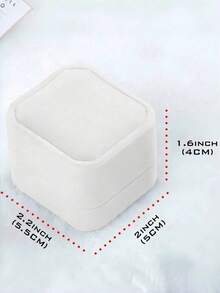 1pc White Velvet Ring Box, Suitable For Proposal, Wedding, Engagement, Valentine's Day Gift - Elegant Jewelry Display Box For Storing Rings, Earrings, Necklaces - Luxury Ring Holder, Bridal Accessories, Ladies Gift Box, Valentine's Day Gift Packaging - Multicolor - View 5