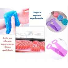 Silicone Massage Sponge Kit, Bath Brush, Full Body Wash, Exfoliating Loofah - Multicolor - View 4