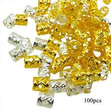 100个镂空发圈，脏辫珠子发圈夹子脏辫金属发箍装饰/配饰 - 彩色 - 查看 9