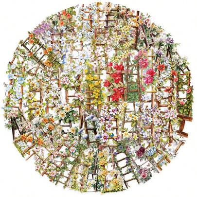 50pcs Flower Ladder Stickers, Creative Graffiti Stickers, Office Supplies, Mobile Phone & Computer Stickers, Waterproof Durable Cool Stickers, Fun Classic Gift Decorations, Value Pack, Cute Cartoon Stickers, Cool Anime Stickers, Decorative Stickers, Waterproof And Durable, Reusable Phone Case Decoration Stickers