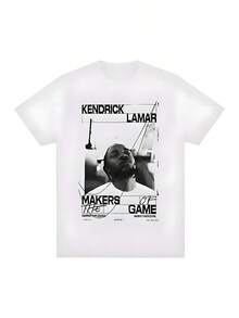 Refreshing Summer Kendrick Lamars Makers Of The Game Pattern Print Summer Luxury Brand Cotton  And  T-Shirt Short Sleeve Size S~5XL - 白色 - 查看 1