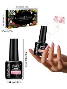 VOKY 9件套玫瑰粉色指甲油套装，7毫升小瓶装，无异味，UV/LED光疗，持久显色，专业美甲护理套装 - 彩色 - 查看 4