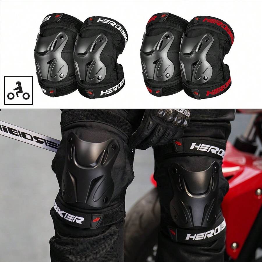 Motorcycle Knee Pads And Elbow Pads, Anti-Fall Anti-Collision Gear For Outdoor Sports Riding, Essential Protective Equipment For Riders, Unisex Design, Ideal Gift For Riders - MK1023 Knee Brace - View 1