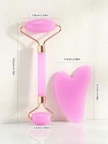 1pc/Set Heart-Shaped Dual Head Roller Massage Set For Eyes And Face, Facial Massage Tool - Multicolor - View 7