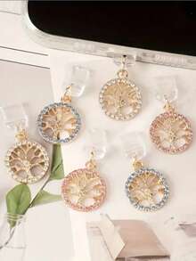 1个镶钻生命树造型Type-C防尘塞，适合作为生日、节日礼物，闪亮树叶防尘塞，送给朋友的礼物，情人节、斋月配饰礼物，送给母亲、家人、朋友、孩子，生日、节日手机配件手机挂饰 - iPhone - 查看 4