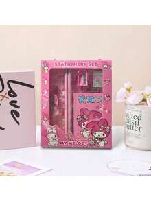 6pcs/Set Coulomi Cinnamon Dog, My Melody, Hello Kitty Cartoon Ruler, Pencil Sharpener, Eraser, Notebook Stationery Set, Creative Drawing And Office Supplies, Hello Kitty Stationery Gift Set (Some Accessories May Be Random) (Packaging Design Is Random) - Multicolor - View 5