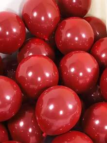 10个25厘米石榴红气球，适用于节日、生日、派对、婚礼、情人节、求婚装饰 - 紅色 - 查看 5