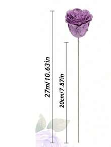 MEHELANY 12/6pcs/Pack 2.76in/7cm Glitter Rose Bouquet, DIY Artificial Glitter Flower Bouquet, Red Plastic Fake Roses, Artificial Roses, Everlasting Shiny Artificial Rose Bouquet, Suitable For Anniversary, Engagement, Wedding Gift, Home Decor, Office Kitchen Decor, Party Decor, Room Decor - Purple - View 10