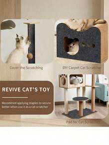 PETSIN 1pc Self-Adhesive Cat Scratching Pad Mat Carpet Couch Furniture Protector, Pet Scratch Toy, Cat Scratch Trainer, Self-Stick Cat Scratch Board - Multicolor - View 7