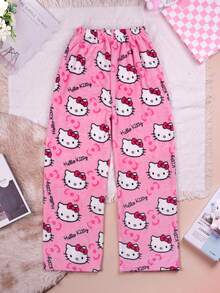 Licensed Sanrio Pajama Set Ladies Winter Cute Hello Kitty Plush Thickened Thermal Flannel 2025 New Pajama Pair Set - Pink - View 4