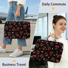 [1 Laptop Case] Fruit-Print Laptop Case, Briefcase-Style Fabric Shell, Fits 14-Inch Laptops, Soft Laptop Sleeve, Briefcase-Style Tablet Case, Zippered Laptop Case, Fixed Laptop Case - Multicolor - View 8