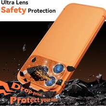 Protetor de Lente de Câmera para iPhone 17 Pro/17 Pro Max, Placa Protetora de Câmera com Diamantes Brilhantes, Vidro Temperado Ultratransparente, Dureza 9H, Antirriscos, Fácil Instalação, Prata e Laranja com Glitter. Ideal para uso diário, escritório e casa. Capa Protetora para Câmera de Celular com Cristais Brilhantes, À Prova D'Água, Resistente a Choques, Quedas e Arranhões. - A - Ver 6