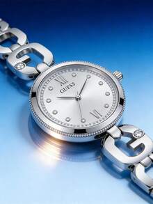 Guess 1件女士石英表，不锈钢材质，镶嵌钻石，优雅时尚，适合日常佩戴 GW0759L1/GW0759L3 - 銀色 - 查看 4