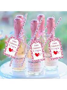 50/25pcs Valentine's Day Gift Tags With Jute Twine, Suitable For Cards, Invitations, Gift Wrapping, Valentine's Day Gifts, Jewelry Gifts, Heart Shape Design With "Happy Valentine's Day" Text, Applicable For Bakeries, Restaurants, Boutiques, Shops, Ideal For Gift Packaging, Holiday Gifts, Valentine's Day Surprises - 彩色 - 查看 4