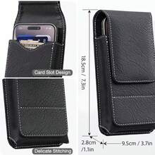 手机壳：带卡槽和腰带夹的手机套，男士款，适用于 17 Pro Max、Galaxy S25、S24、S23、S22、S21、S20 Ultra、A16、A15、A14、A13、A55，XXL 码 - 黑色 - 棕色 - 查看 2