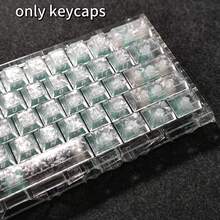 Teclas de teclado mecánico con textura de PC, grabadas lateralmente, transparentes y magnéticas, en color blanco con fibra de carbono, para Wooting Nighthawk - Solo teclas - Ver 3