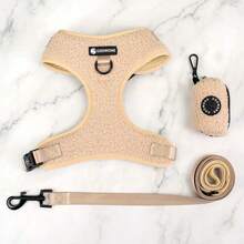 3pcs Adjustable Chest Harness, Leash And Poop Bag Holder Set, Comfortable Teddy Bear Design Harness Suit For Training And Walking Small/Medium Pets